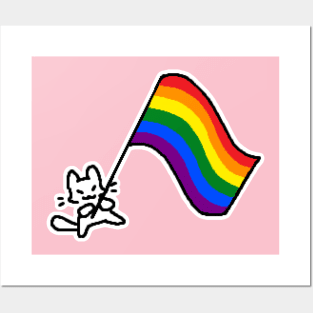 pride flag kitty Posters and Art
